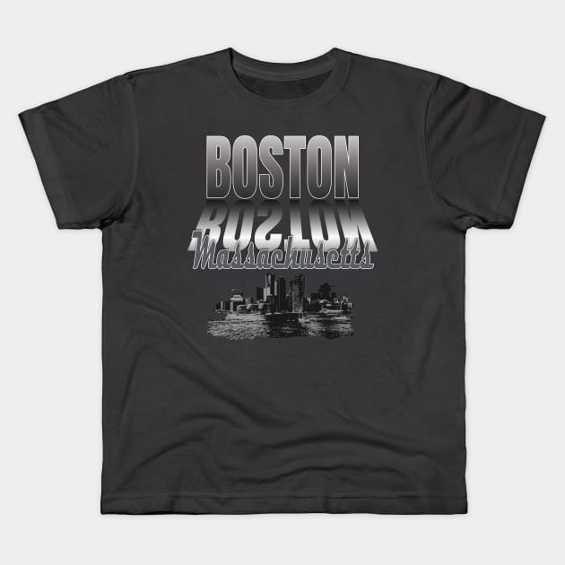 Boston Massachusetts Kids T-Shirt by TeeText